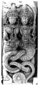 Stone relief of two nagas