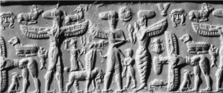 Mesopotamian relief of feathered beings