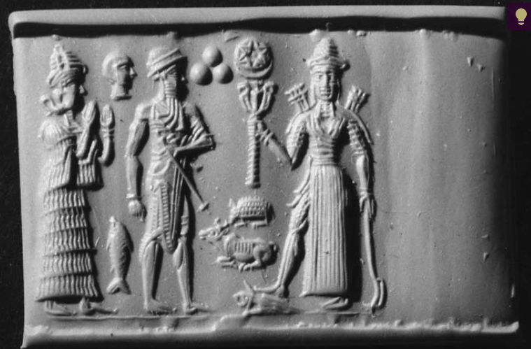 Goddess Ishtar with a six-pointed star