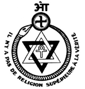 Theosophy logo loaded with occult signs