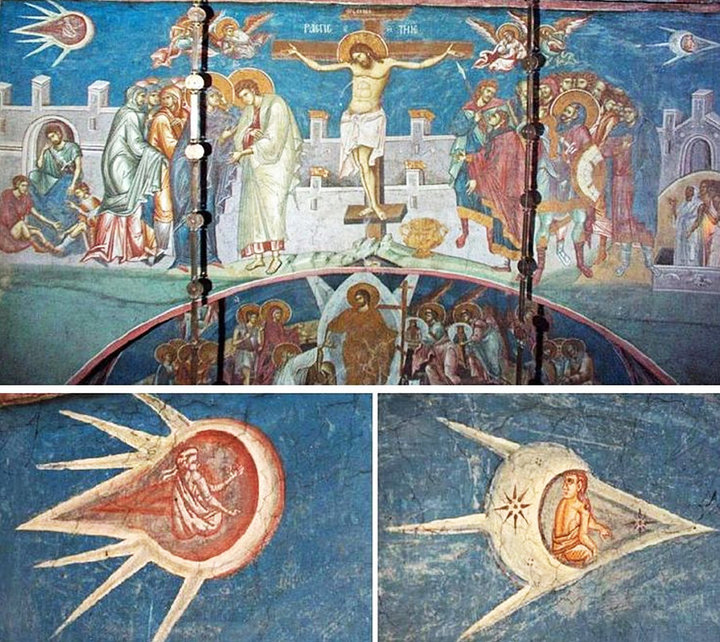 Crucifixion of Christ painting in Visoki Dečani Monastery