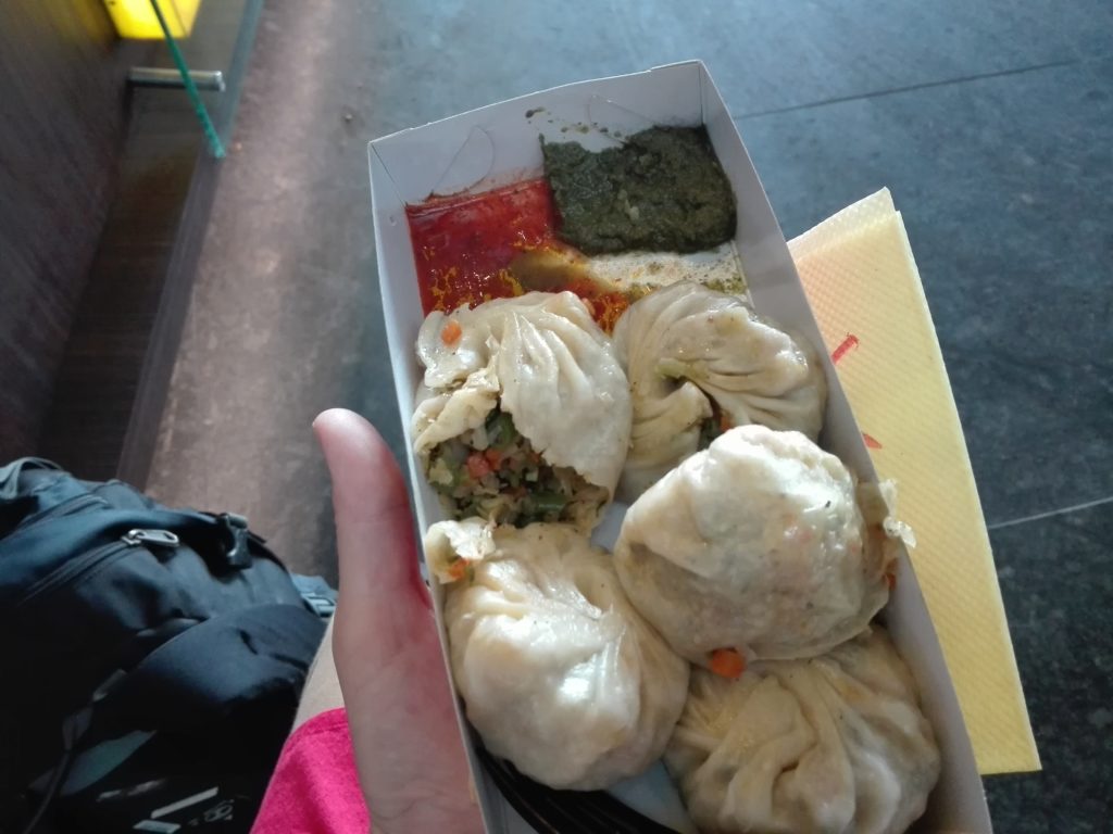 Delicious vegetarian momos