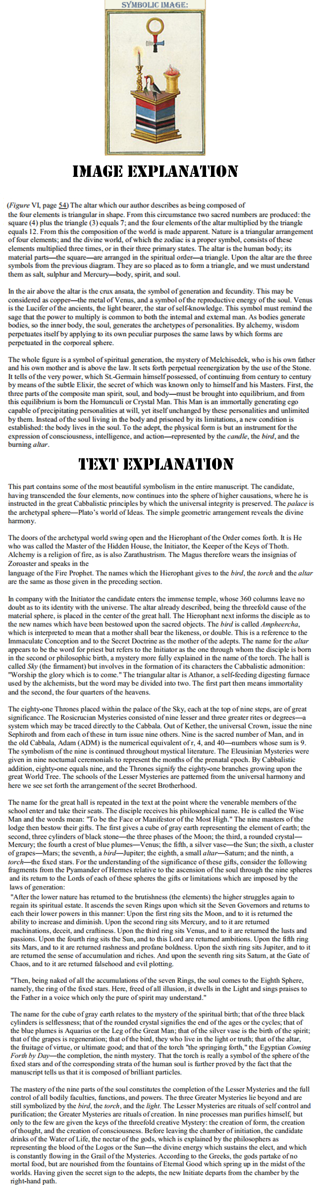 Most Holy Trinosophia Section Six Explanation